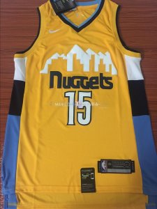 Maillot Denver Nuggets Nike NO.15 Nikola Jokic Jaune Statement