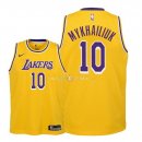 Maillot Enfants Los Angeles Lakers NO.10 Sviatoslav Mykhailiuk Jaune Icon 2018-19