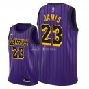 Maillot Enfants Los Angeles Lakers NO.23 Lebron James Nike Pourpre Ville 2018-19