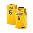 Maillot Enfants Los Angeles Lakers NO.6 LeBron James Jaune 2019-20