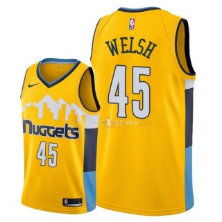 Maillot Denver Nuggets Nike NO.45 Thomas Welsh Jaune Statement 2018