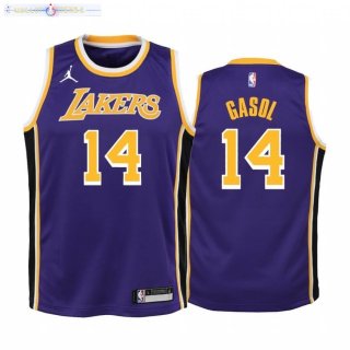 Maillot Enfant Los Angeles Lakers NO.14 Marc Gasol Pourpre Statement 2020