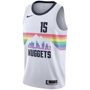 Maillot Denver Nuggets Nike NO.15 Nikola Jokic Nike Blanc Ville 2018/2019