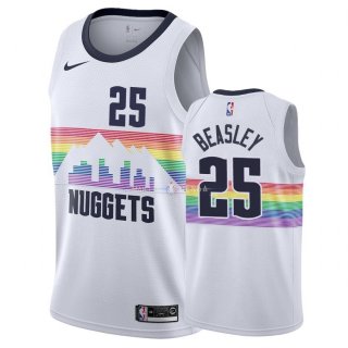 Maillot Denver Nuggets Nike NO.25 Malik Beasley Nike Blanc Ville 2018/2019