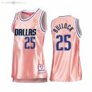 Maillot Femme Dallas Mavericks NO.25 Reggie Bullock 75th Anniversaire Rose Or 2022