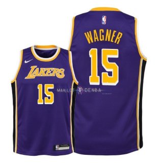 Maillot Enfants Los Angeles Lakers NO.15 Moritz Wagner Pourpre Statement 2018-19