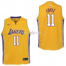 Maillot Enfants L.A.Lakers No.11 Brook Lopez Jaune Icon 2017/2018