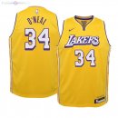 Maillot Enfants L.A. Lakers NO.34 Shaquille O'Neal De Giallo Città 2019-20