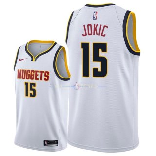 Maillot Denver Nuggets Nike NO.15 Nikola Jokic Blanc Association 2018/2019