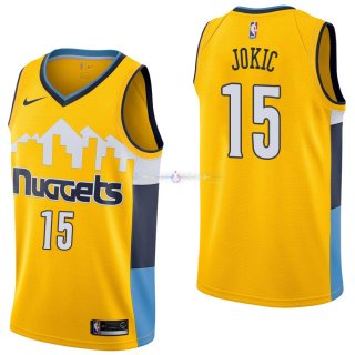 Maillot Denver Nuggets Nike NO.15 Nikola Jokic Jaune Statement