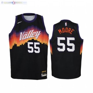 Maillot Enfant Phoenix Suns NO.55 E'Twaun Moore Noir Ville 2020-21