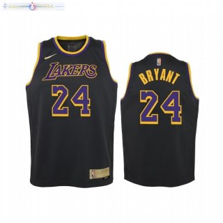 Maillot NBA Enfant Earned Edition Los Angeles Lakers NO.24 Kobe Bryant Noir 2021