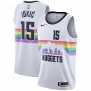 Maillot Denver Nuggets Nike NO.15 Nikola Jokic Nike Blanc Ville 2018/2019