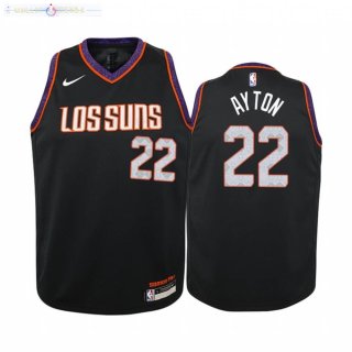 Maillot NBA Enfant Phoenix Suns NO.22 Deandre Ayton Nike Noir Ville 2019-20