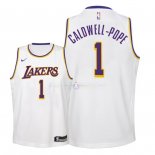 Maillot Enfants Los Angeles Lakers NO.1 Kentavious Caldwell Pope Blanc Association 2018-19