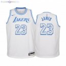 Maillot Enfant Los Angeles Lakers NO.23 LeBron James Blanc Ville 2020-21