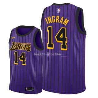 Maillot Enfants Los Angeles Lakers NO.14 Brandon Ingram Nike Pourpre Ville 2018-19