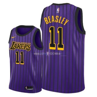 Maillot Enfants Los Angeles Lakers NO.11 Michael Beasley Nike Pourpre Ville 2018-19