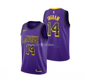 Maillot Enfants Los Angeles Lakers NO.14 Brandon Ingram Nike Pourpre Ville 2018-19