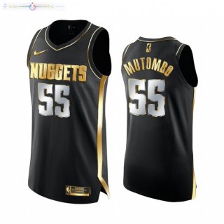 Maillot Denver Nuggets Nike NO.55 Dikembe Mutombo Noir Or 2020-21