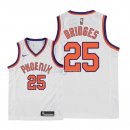 Maillot Enfants Phoenix Suns NO.25 Mikal Bridges Retro Blanc 2018-19