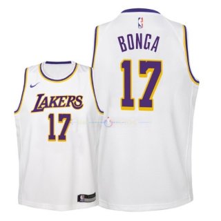 Maillot Enfants Los Angeles Lakers NO.17 Isaac Bonga Blanc Association 2018-19