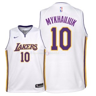 Maillot Enfants Los Angeles Lakers NO.10 Sviatoslav Mykhailiuk Blanc Association 2018