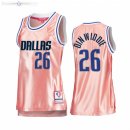 Maillot Femme Dallas Mavericks NO.26 Spencer Dinwiddie 75th Anniversaire Rose Or 2022