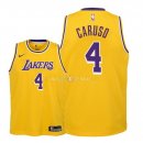 Maillot Enfants Los Angeles Lakers NO.4 Alex Caruso Jaune Icon 2018-19