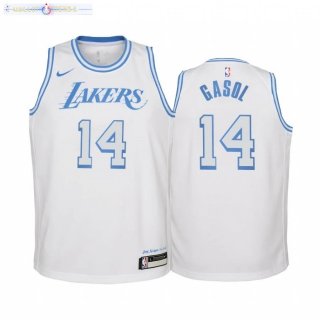 Maillot Enfant Los Angeles Lakers NO.14 Marc Gasol Blanc Ville 2020-21