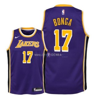 Maillot Enfants Los Angeles Lakers NO.17 Isaac Bonga Pourpre Statement 2018-19