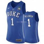 Maillot NCAA Duke NO.1 Zion Williamson Bleu 2019