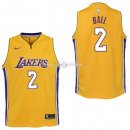 Maillot Enfants L.A.Lakers No.2 Lonzo Ball Jaune Icon 2017/2018