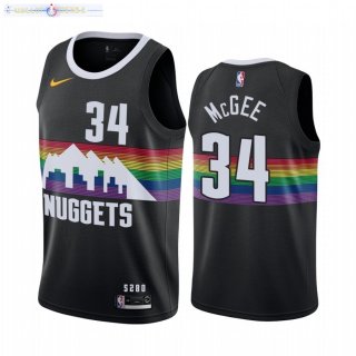 Maillot NBA Nike Denver Nuggets NO.34 JaVale McGee Nike Noir Ville 2021