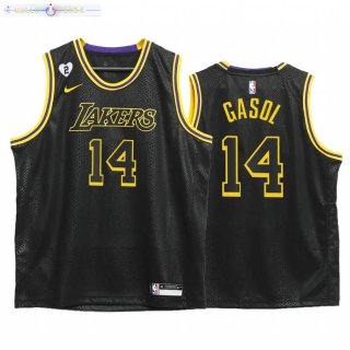 Maillot Enfant Los Angeles Lakers NO.14 Marc Gasol Mamba Noir 2020-21