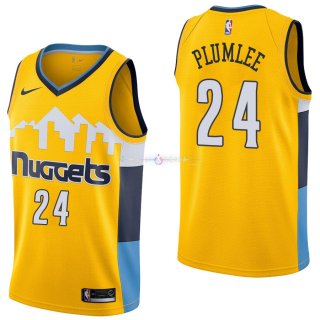 Maillot Denver Nuggets Nike NO.24 Mason Plumlee Jaune Statement