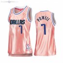 Maillot Femme Dallas Mavericks NO.7 Dwight Powell 75th Anniversaire Rose Or 2022