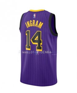 Maillot Enfants Los Angeles Lakers NO.14 Brandon Ingram Nike Pourpre Ville 2018-19