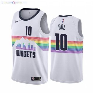 Maillot Denver Nuggets Nike NO.10 Bol Bol Nike Blanc Ville 2020