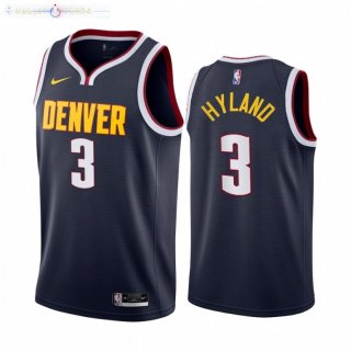 Maillot NBA Nike Denver Nuggets NO.3 Nah'Shon Hyland Nike Marine Icon 2021