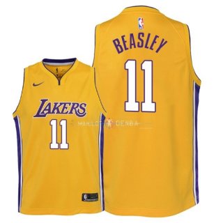 Maillot Enfants Los Angeles Lakers NO.11 Michael Beasley Jaune Icon 2018