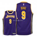 Maillot Enfants Los Angeles Lakers NO.9 Luol Deng Pourpre Statement 2018-19