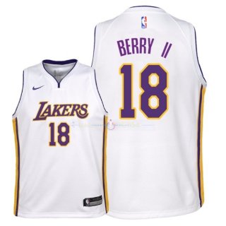 Maillot Enfants Los Angeles Lakers NO.18 Joel Berry II Blanc Association 2018