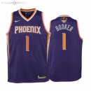 Maillot NBA Enfants Suns NO.1 Devin Booker Pourpre Icon 2021