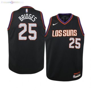 Maillot NBA Enfant Phoenix Suns NO.25 Mikal Bridges Nike Noir Ville 2019-20