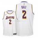 Maillot Enfants Los Angeles Lakers NO.2 Lonzo Ball Blanc Association 2018-19