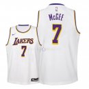 Maillot Enfants Los Angeles Lakers NO.7 JaVale McGee Blanc Association 2018-19