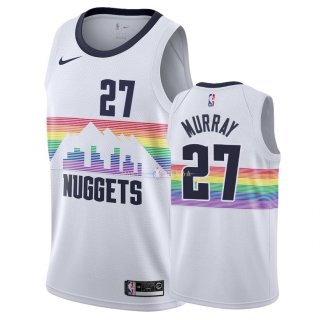 Maillot Denver Nuggets Nike NO.27 Jamal Murray Nike Blanc Ville 2018/2019