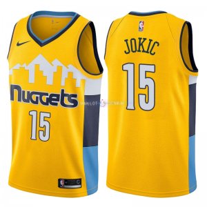 Maillot Denver Nuggets Nike NO.15 Nikola Jokic Jaune Statement