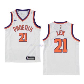 Maillot Enfants Phoenix Suns NO.21 Alex Len Retro Blanc 2018